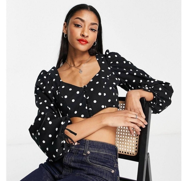 NEW TopShop Polka Dot Corset Top - Picture 2 of 5